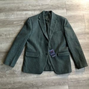 Studio Suits Green 100% Wool Jacket 40R